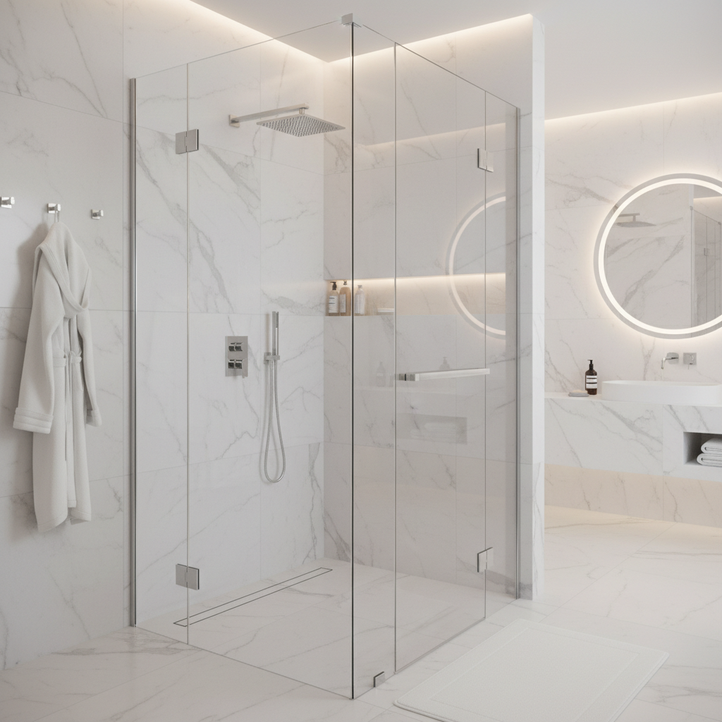 Frameless Glass Shower Room - Interior View