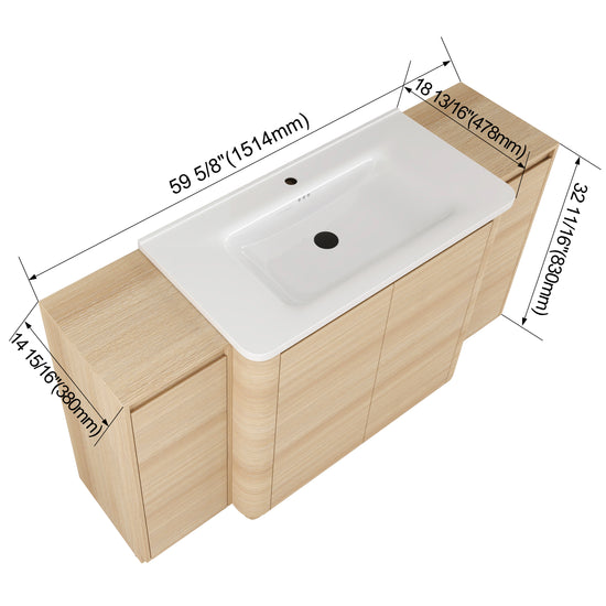 Pebble 60" Freestanding Vanity (RTA)
