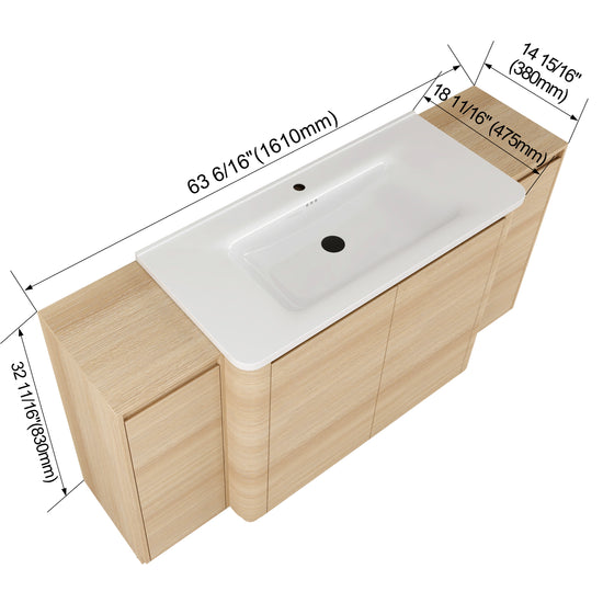 Pebble 64" Freestanding Vanity (RTA)